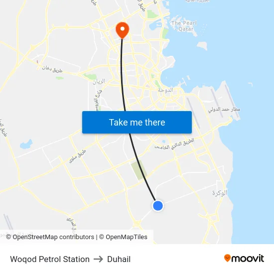 Woqod Petrol Station to Duhail map