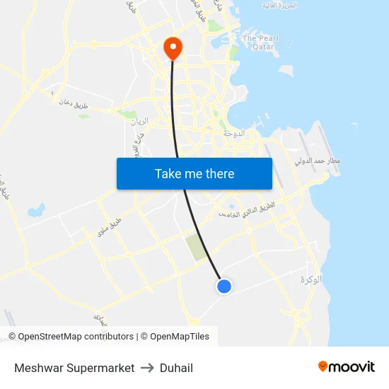 Meshwar Supermarket to Duhail map