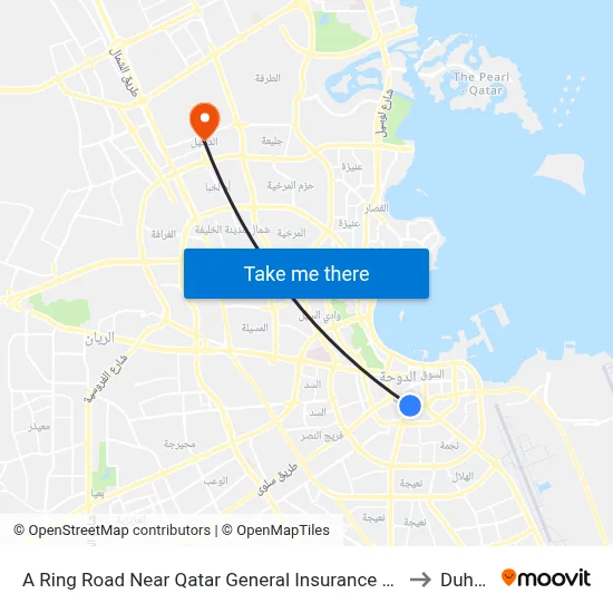 A Ring Road Near Qatar General Insurance Co to Duhail map