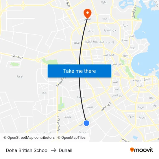 Doha British School to Duhail map