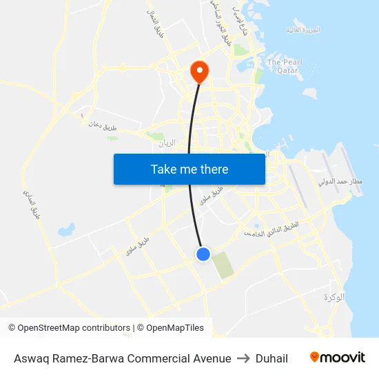 Aswaq Ramez-Barwa Commercial Avenue to Duhail map