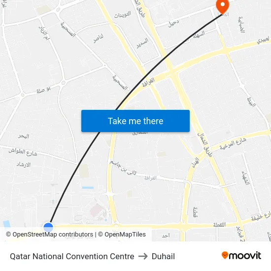 Qatar National Convention Centre to Duhail map