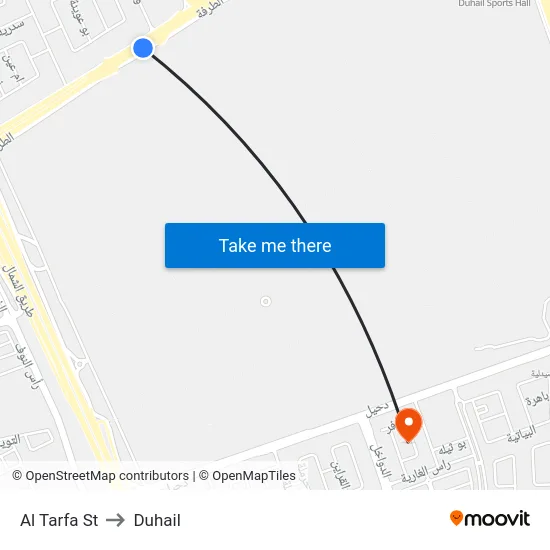 Al Tarfa St to Duhail map