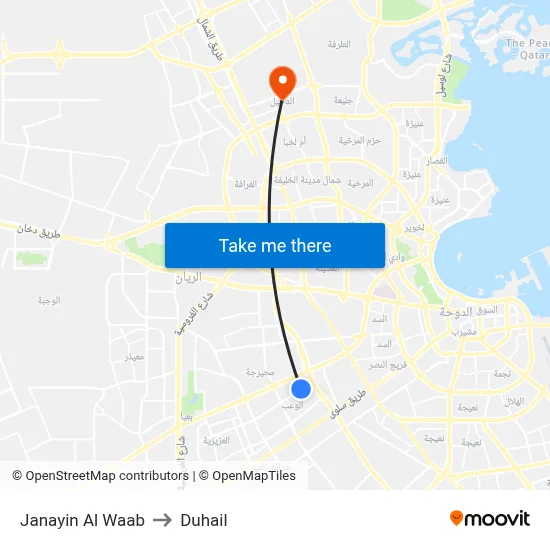 Janayin Al Waab to Duhail map