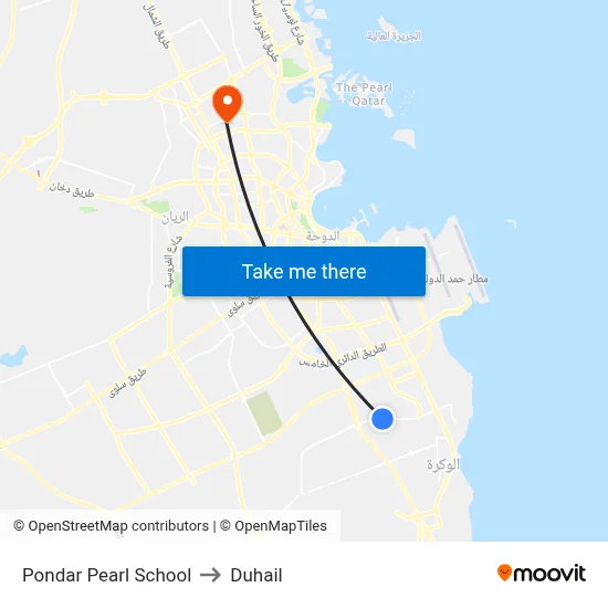 Pondar Pearl School to Duhail map
