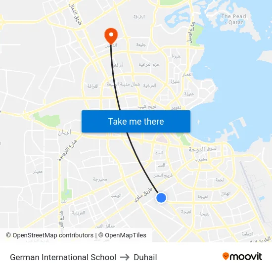 German International School to Duhail map