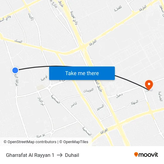 Gharrafat Al Rayyan 1 to Duhail map