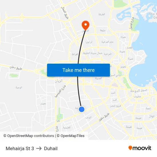 Mehairja St 3 to Duhail map