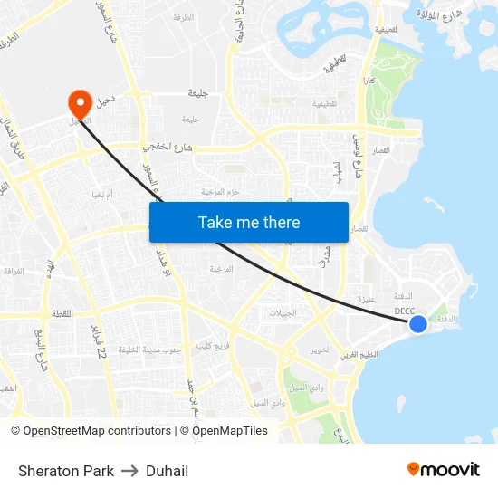 Sheraton Park to Duhail map