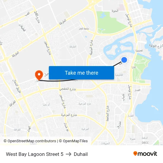 West Bay Lagoon Street 5 to Duhail map