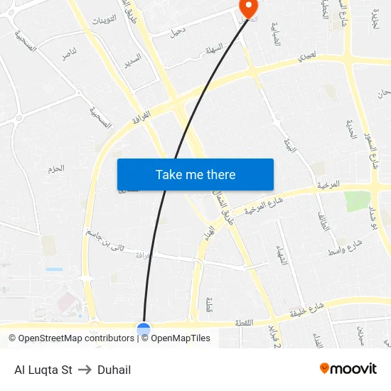 Al Luqta St to Duhail map