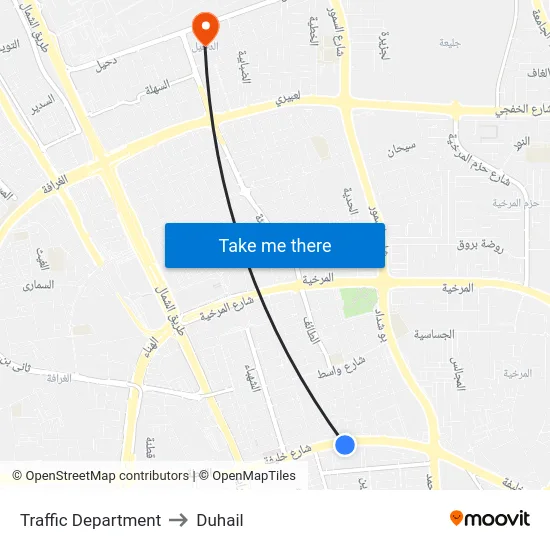 Traffic Department to Duhail map