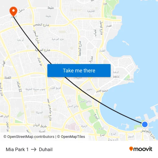 Mia Park 1 to Duhail map