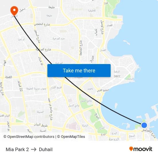 Mia Park 2 to Duhail map