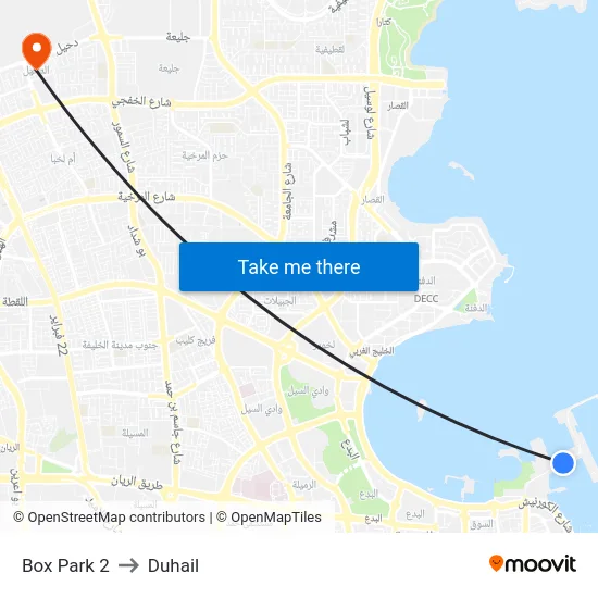 Box Park 2 to Duhail map