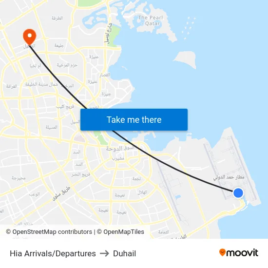 Hia Arrivals/Departures to Duhail map