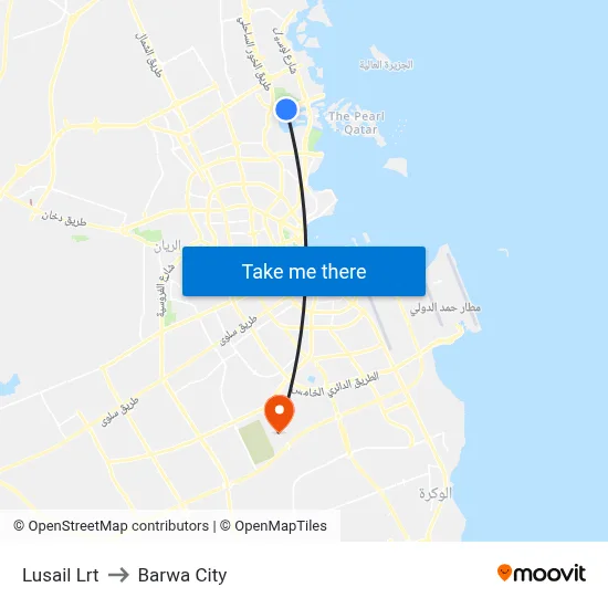 Lusail LRT to Barwa City map