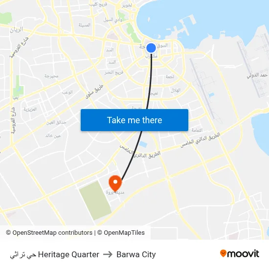 حي تراثي Heritage Quarter to Barwa City map