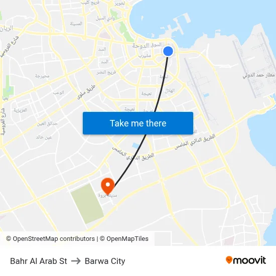 Bahr Al Arab St to Barwa City map
