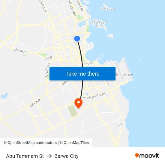 Abu Tammam St to Barwa City map