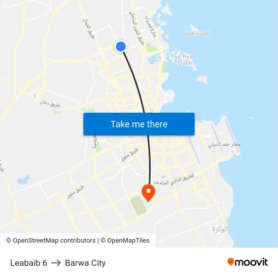 Leabaib 6 to Barwa City map