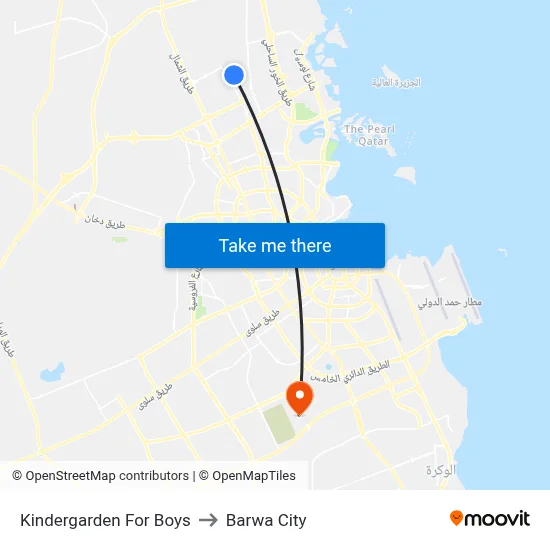 Kindergarden For Boys to Barwa City map