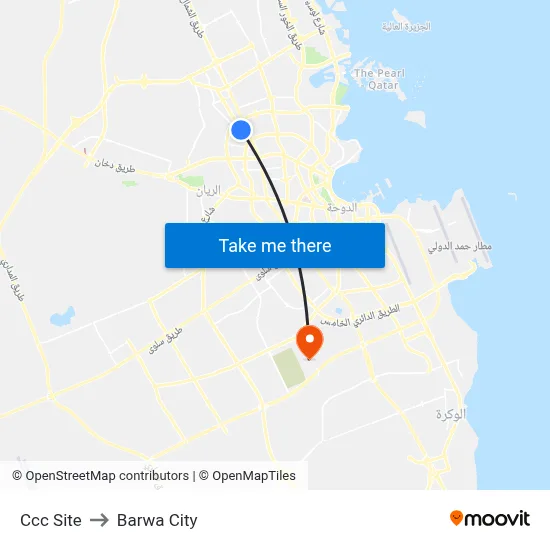 CCC Site to Barwa City map