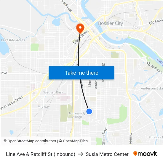 Line Ave & Ratcliff St (Inbound) to Susla Metro Center map