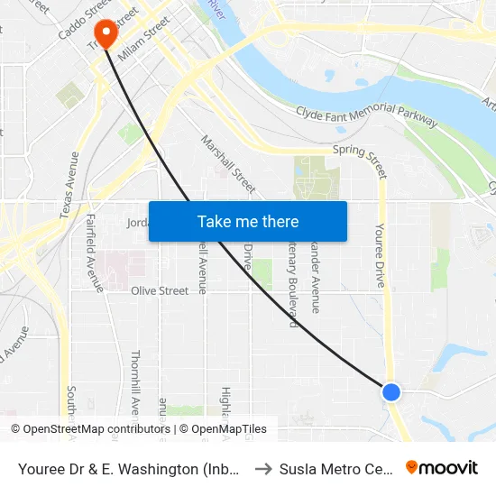 Youree Dr  & E. Washington (Inbound) to Susla Metro Center map