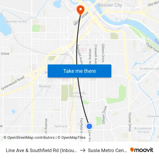 Line Ave & Southfield Rd (Inbound) to Susla Metro Center map