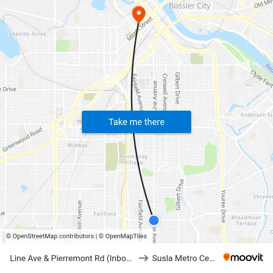 Line Ave & Pierremont Rd (Inbound) to Susla Metro Center map