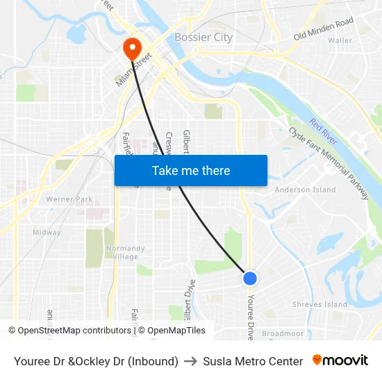 Youree Dr  &Ockley Dr (Inbound) to Susla Metro Center map