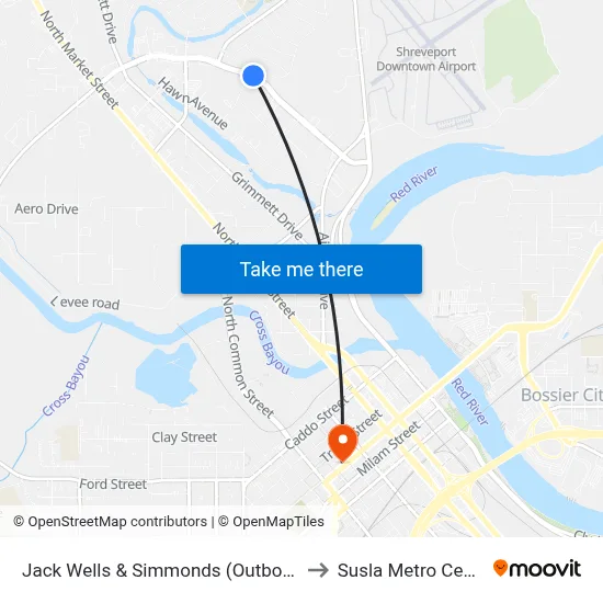 Jack Wells & Simmonds (Outbound) to Susla Metro Center map