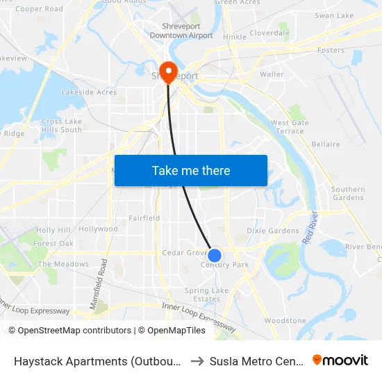 Haystack Apartments (Outbound) to Susla Metro Center map