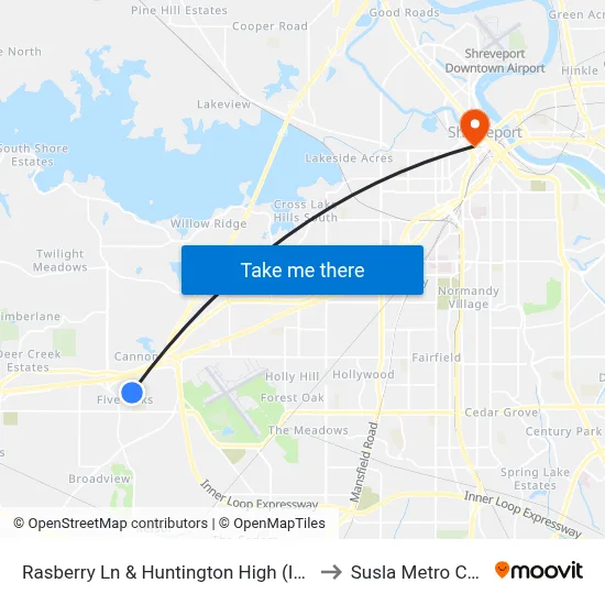 Rasberry Ln & Huntington High (Inbound) to Susla Metro Center map