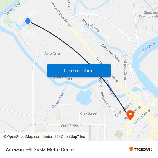 Amazon to Susla Metro Center map
