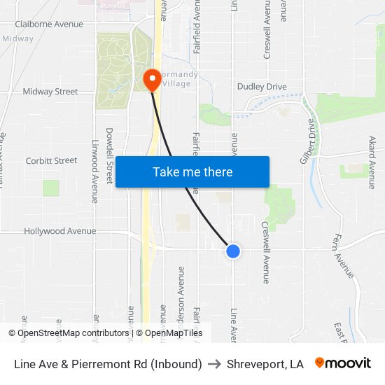 Line Ave & Pierremont Rd (Inbound) to Shreveport, LA map