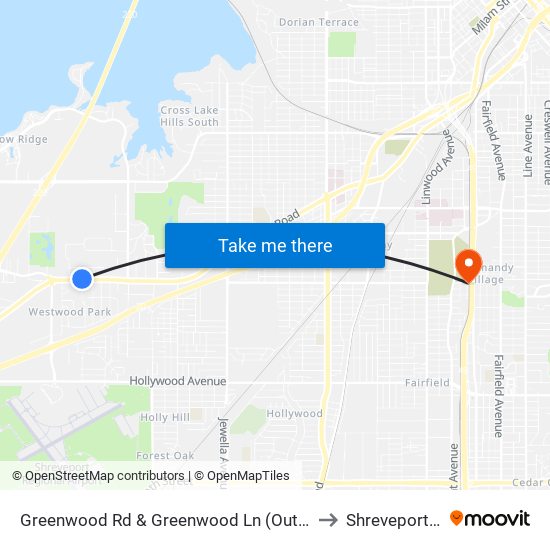 Greenwood Rd & Greenwood Ln (Outbound) to Shreveport, LA map