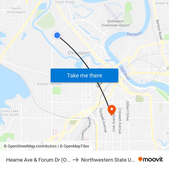 Hearne Ave & Forum Dr (Outbound) to Northwestern State University map