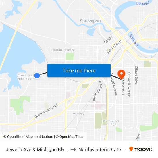 Jewella Ave & Michigan Blvd (Inbound) to Northwestern State University map