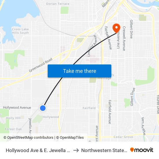 Hollywood Ave & E. Jewella Ave (Inbound) to Northwestern State University map