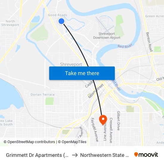 Grimmett Dr Apartments (Outbound) to Northwestern State University map