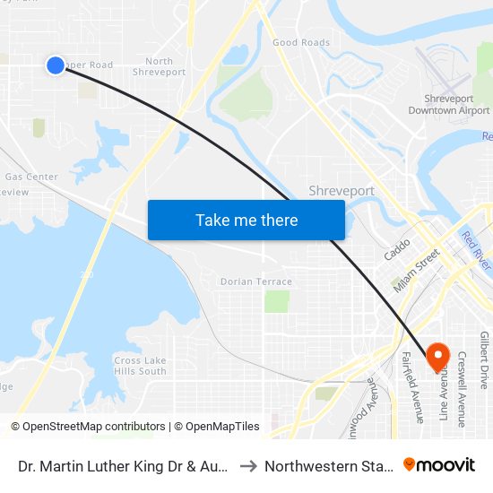 Dr. Martin Luther King Dr & Audrey Ln (Outbound) to Northwestern State University map