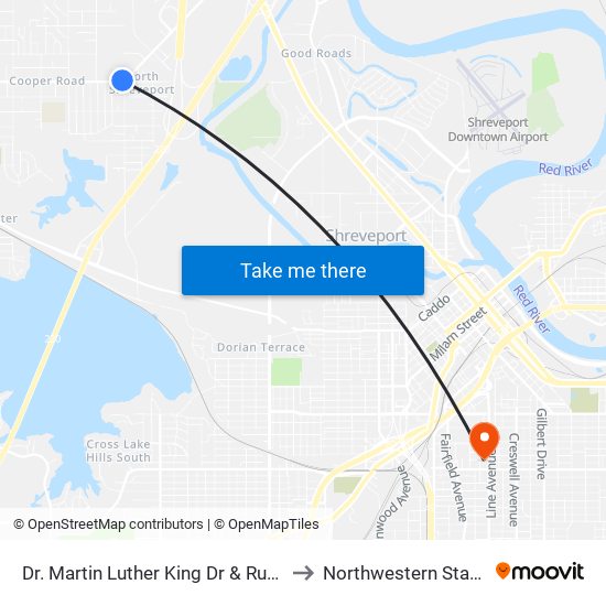 Dr. Martin Luther King Dr & Russell Rd (Inbound) to Northwestern State University map