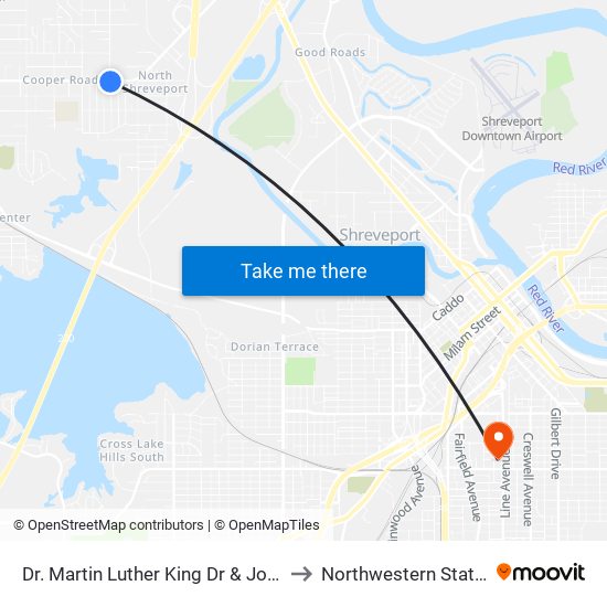 Dr. Martin Luther King Dr & Joe Louis (Inbound) to Northwestern State University map