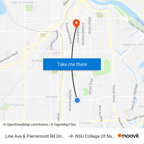 Line Ave & Pierremont Rd (Inbound) to NSU College Of Nursing map