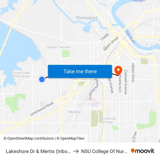 Lakeshore Dr & Mertis (Inbound) to NSU College Of Nursing map