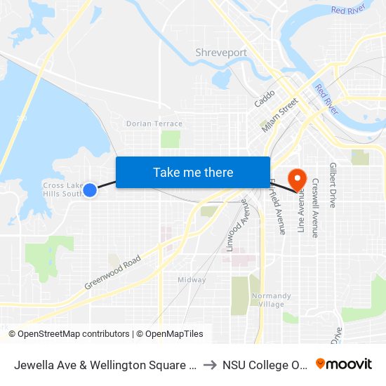 Jewella Ave & Wellington Square Apts (Outbound) to NSU College Of Nursing map