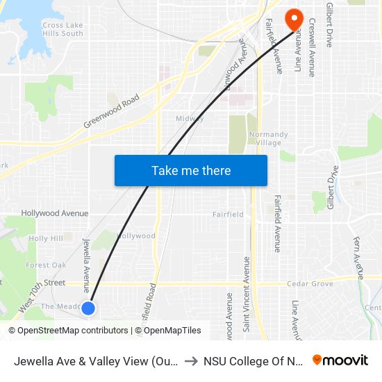 Jewella Ave & Valley View (Outbound) to NSU College Of Nursing map