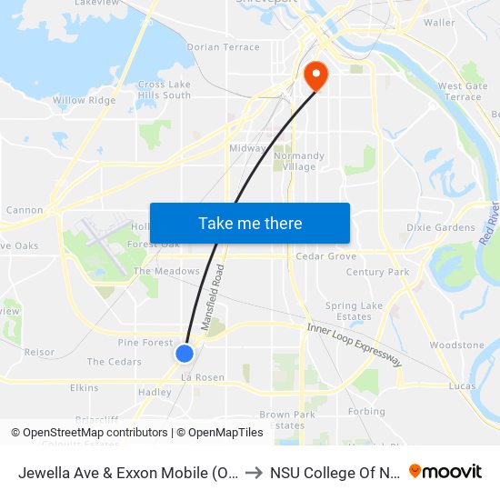 Jewella Ave & Exxon Mobile (Outbound) to NSU College Of Nursing map